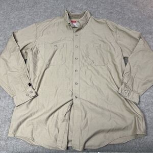 Riverside FR Button Shirt XL Beige Flame Resistant Dual Pocket Welding Oilfield